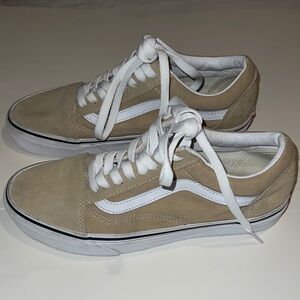 Vans Low Top Old Skool Tan Suede Canvas M 6.5 / W 8 Skater Shoes EUC Men Women